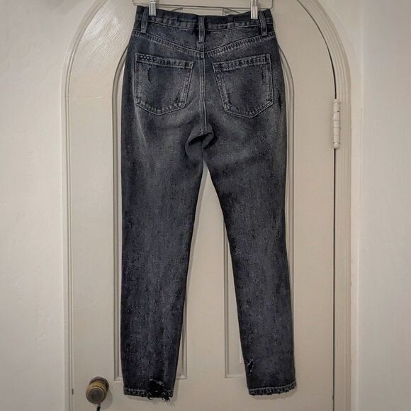 BlankNYC The Rivington Hi Rise Tapered Distressed Jeans Black "Before&After", 25 - Picture 5 of 13